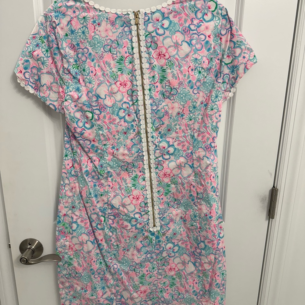 Lilly Pulitzer Pink Blue Green Floral Shift Dress! Size 12! - Picture 5 of 5